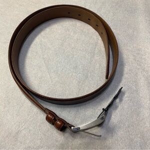 Allen Edmonds Men’s Belt Size 44 Calfskin Leather Brass Buckle Brown Masculine